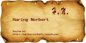 Haring Norbert névjegykártya